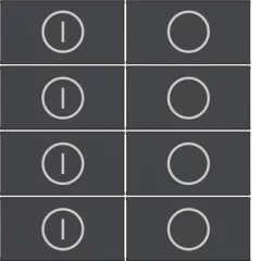   HAGER WAK7148BM KNX Secure A.x/C.x tapintásérzékelő felső rész | 8-csatornás, ON/OFF | éjfekete matt