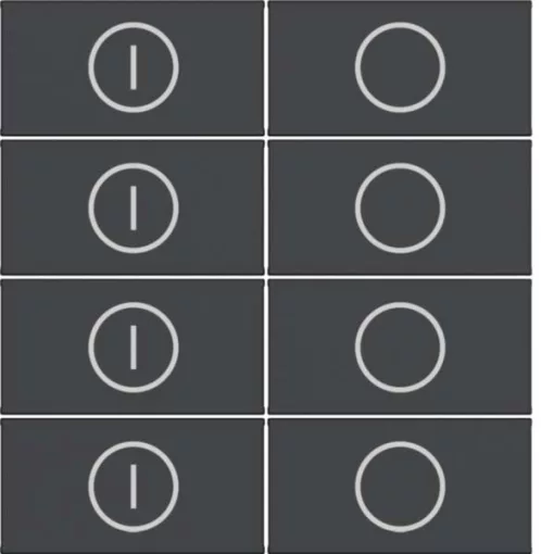 HAGER WAK7148BM KNX Secure A.x/C.x tapintásérzékelő felső rész | 8-csatornás, ON/OFF | éjfekete matt