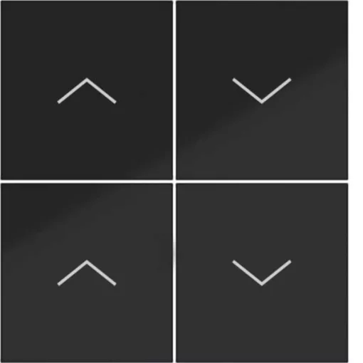HAGER WAK7154BG KNX Secure A.x/C.x tapintásérzékelő felső rész | 4-csatornás, FEL/LE | éjfekete fényes