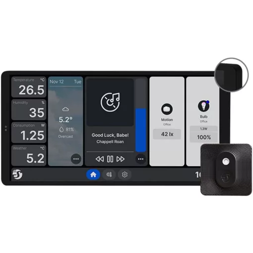 SHELLY WDX2 HT bundle WLAN-érintőpanel Bundle | BLU H&T-vel | fekete | 6,9 hüvelyk