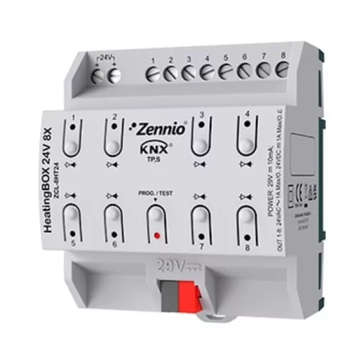 ZENNIO ZCL-8HT24 KNX fűtésaktor 24 V | 8 kimenetes