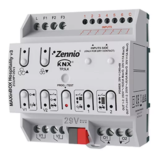ZENNIO ZCLHP126V3 KNX Fan-Coil-aktor | 2-csatornás, Secure