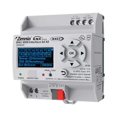   ZENNIO ZDID64X2 KNX-DALI Interface DALI BOX | 2 csatornás, 64 üzemeltető eszköz csatornánként