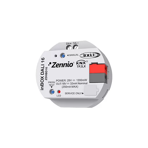 ZENNIO ZDIIBD16 KNX-DALI Interface inBOX | 1-csatornás, 16 csoport
