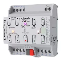   ZENNIO ZDILDX4V2 KNX LED dimmaktor DIN sínre | 4-csatornás, RGBW, secure