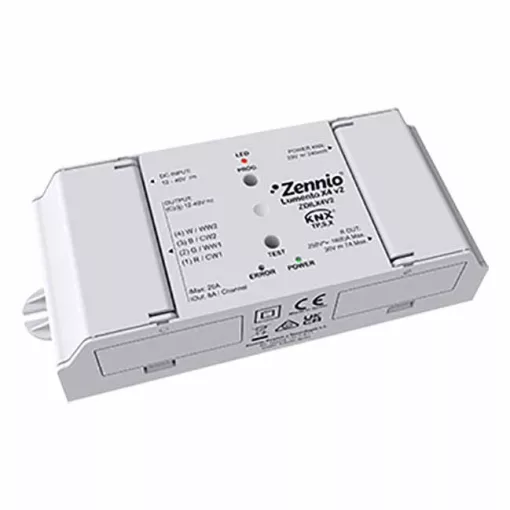 ZENNIO ZDILX4V2 KNX LED dimmaktor DIN sínre | 4-csatornás, Secure
