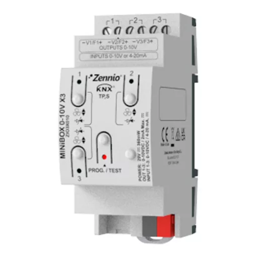 ZENNIO ZIO3X010 KNX univerzális aktor MINiBOX 0-10 V | 3 kimenetes