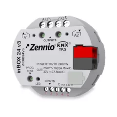   ZENNIO ZIOIB24V3 KNX univerzális aktor süllyesztett | 2 kimenetes, 4 bináris bemenet
