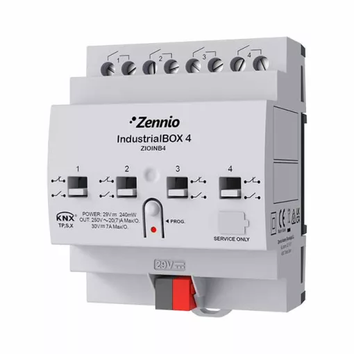 ZENNIO ZIOINB4 KNX kapcsolóaktor IndustrialBOX | 4 kimenetes