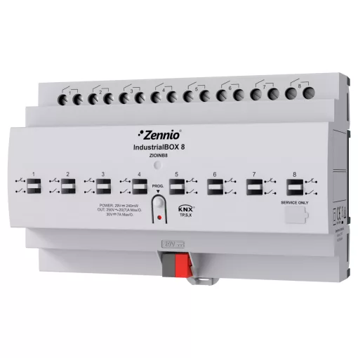 ZENNIO ZIOINB8 KNX kapcsolóaktor IndustrialBOX | 8 kimenetes, Secure