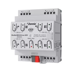   ZENNIO ZIOSHD4 KNX redőnyaktor | 4-csatornás, Secure, futásidő-mérés