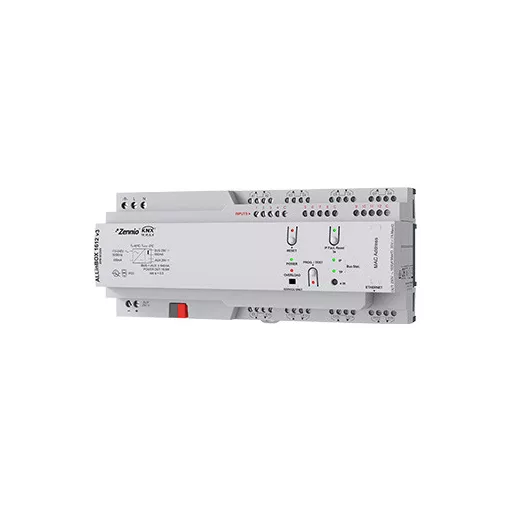 ZENNIO ZPR1612V3 multifunkciós aktor ALLinBOX | 16 kimenetes, 12 bemenet, 640 mA, Secure