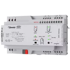   ZENNIO ZPR88V2 KNX multifunkciós aktor ALLinBOX | 8 kimenetes, 8 bemenet, 320 mA, Secure