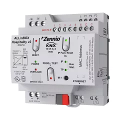   ZENNIO ZPRHPV2 KNX multifunkciós aktor ALLinBOX Hospitality | 4-csatornás, 6 bemenet, 160 mA, Secure
