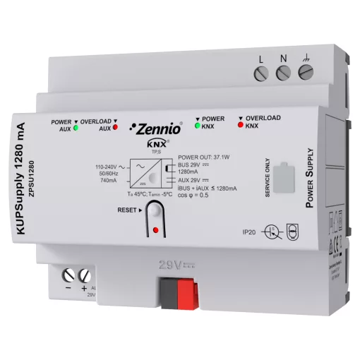 ZENNIO ZPSU1280 KNX univerzális tápegység KUPSupply | 1280 mA