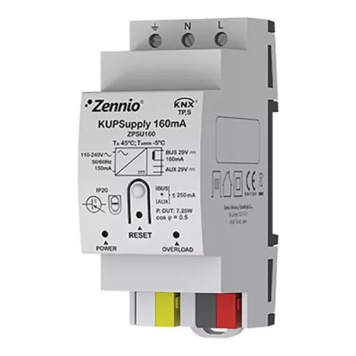 ZENNIO ZPSU160 KNX busztápegység 230 V AC | 160 mA