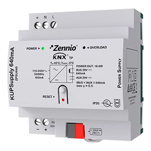 ZENNIO ZPSU640 KNX busztápegység 230 V AC | 640 mA