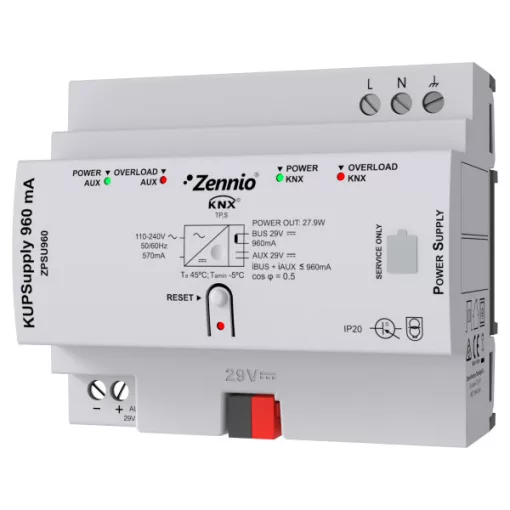 ZENNIO ZPSU960 KNX univerzális tápegység KUPSupply | 960 mA