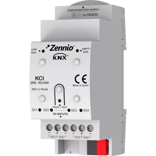 ZENNIO ZRX-KCI4S0 KNX S0-átjáró Smart Meterhez | Standard