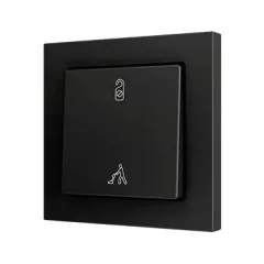   ZENNIO ZS551PB2AC egyszeres nyomógomb Soft ZS55 | 2 bináris bemenethez, egyedi dizájn | fekete