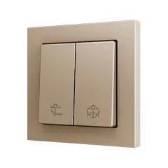   ZENNIO ZS552PB2CC Dupla érintőkapcsoló Soft ZS55 | 2 bináris bemenethez, egyedi dizájn | pezsgő