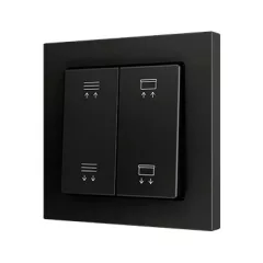   ZENNIO ZS552PB4AC Dupla nyomógomb Soft ZS55 | 4 bináris bemenethez, egyedi dizájn | fekete