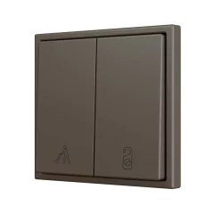   ZENNIO ZS702PB2MC dupla nyomógomb Soft ZS70 | 2 bináris bemenethez, egyedi dizájn | mokka