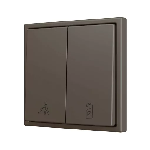 ZENNIO ZS702PB2MC dupla nyomógomb Soft ZS70 | 2 bináris bemenethez, egyedi dizájn | mokka