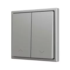   ZENNIO ZS702PB2SHS dupla érintőkapcsoló Soft ZS70 | 2 bináris bemenethez, redőny | ezüst