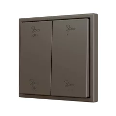   ZENNIO ZS702PB4MC dupla nyomógomb Soft ZS70 | 4 bináris bemenethez, egyedi dizájn | mokka