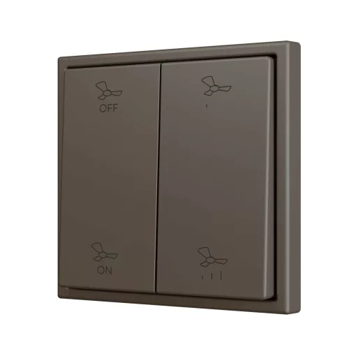 ZENNIO ZS702PB4MC dupla nyomógomb Soft ZS70 | 4 bináris bemenethez, egyedi dizájn | mokka