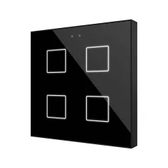   ZENNIO ZVIFR4A KNX tapintásérzékelő Flat RGB | 4-csatornás | fekete