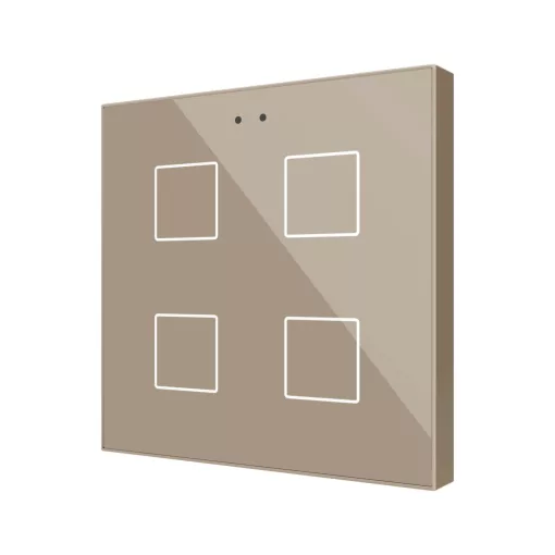 ZENNIO ZVIFR4C KNX tapintásérzékelő Flat RGB | 4-csatornás | champagne