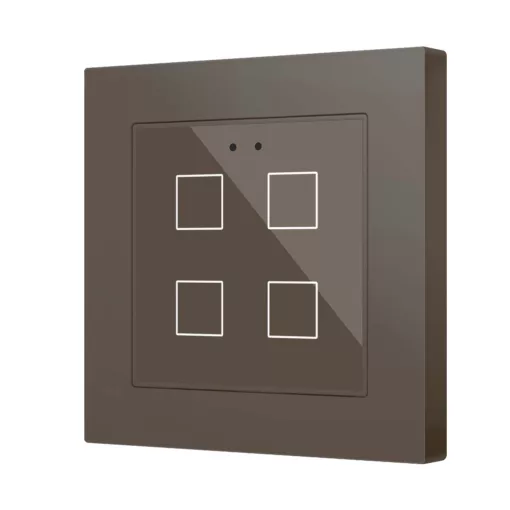 ZENNIO ZVIFR55X4M KNX tapintásérzékelő Flat 55 RGB | 4-csatornás | mokka