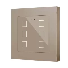  ZENNIO ZVIFR55X6C KNX tapintásérzékelő Flat 55 RGB | 6-csatornás | champagne
