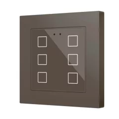   ZENNIO ZVIFR55X6M KNX tapintásérzékelő Flat 55 RGB | 6-csatornás | mokka