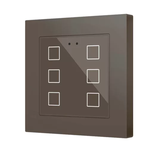 ZENNIO ZVIFR55X6M KNX tapintásérzékelő Flat 55 RGB | 6-csatornás | mokka