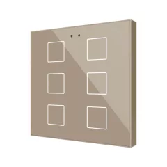   ZENNIO ZVIFR6C KNX tapintásérzékelő Flat RGB | 6-csatornás | champagne