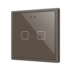   ZENNIO ZVIFR70X2M KNX tapintásérzékelő Flat 70 RGB | 2-csatornás | mokka