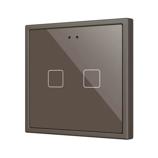 ZENNIO ZVIFR70X2M KNX tapintásérzékelő Flat 70 RGB | 2-csatornás | mokka
