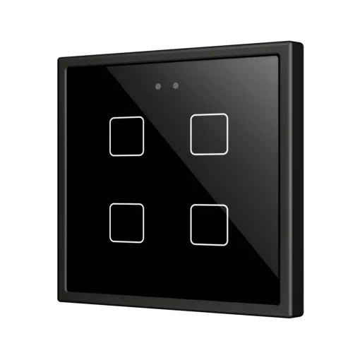 ZENNIO ZVIFR70X4A KNX tapintásérzékelő Flat 70 RGB | 4-csatornás | fekete