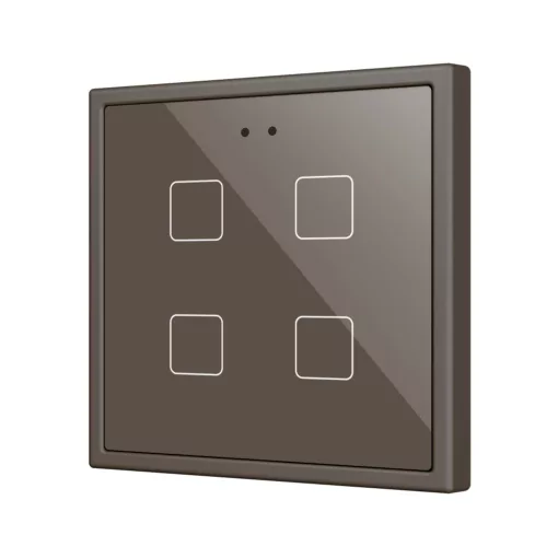 ZENNIO ZVIFR70X4M KNX tapintásérzékelő Flat 70 RGB | 4-csatornás | mokka
