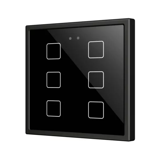 ZENNIO ZVIFR70X6A KNX tapintásérzékelő Flat 70 RGB | 6-csatornás | fekete