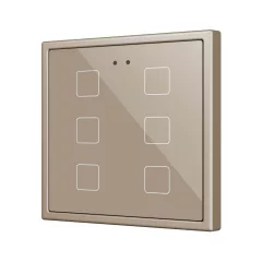   ZENNIO ZVIFR70X6C KNX tapintásérzékelő Flat 70 RGB | 6-csatornás | champagne