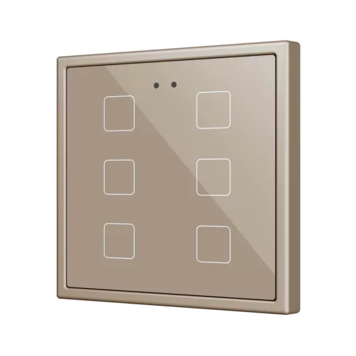 ZENNIO ZVIFR70X6C KNX tapintásérzékelő Flat 70 RGB | 6-csatornás | champagne