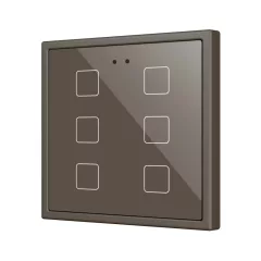   ZENNIO ZVIFR70X6M KNX tapintásérzékelő Flat 70 RGB | 6-csatornás | mokka