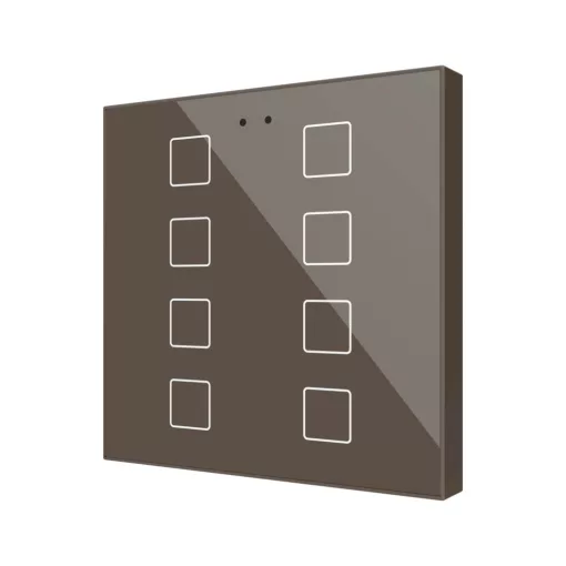 ZENNIO ZVIFR8M KNX tapintásérzékelő Flat RGB | 8-csatornás | mokka