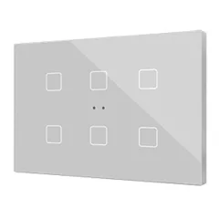   ZENNIO ZVIFXLX6S KNX tapintásérzékelő Flat XL | 6-csatornás | ezüst