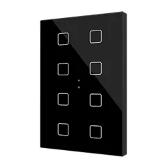   ZENNIO ZVIFXLX8A KNX tapintásérzékelő Flat XL | 8-csatornás | fekete