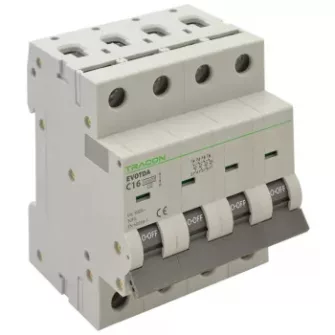 Tracon EVOTDA 4P 10kA Kismegszakító B/C/D 1-63A